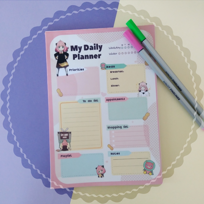 Anya forger A5 My Daily Plan 