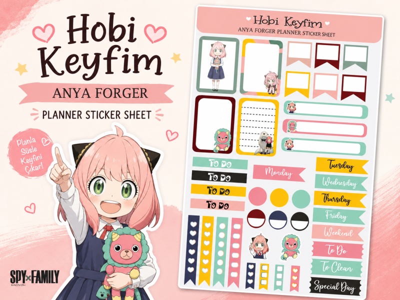 Anya Forger Planner Sticker Sheet | Spy x Family Planlayıcı Sticker Seti | Hobi Keyfim