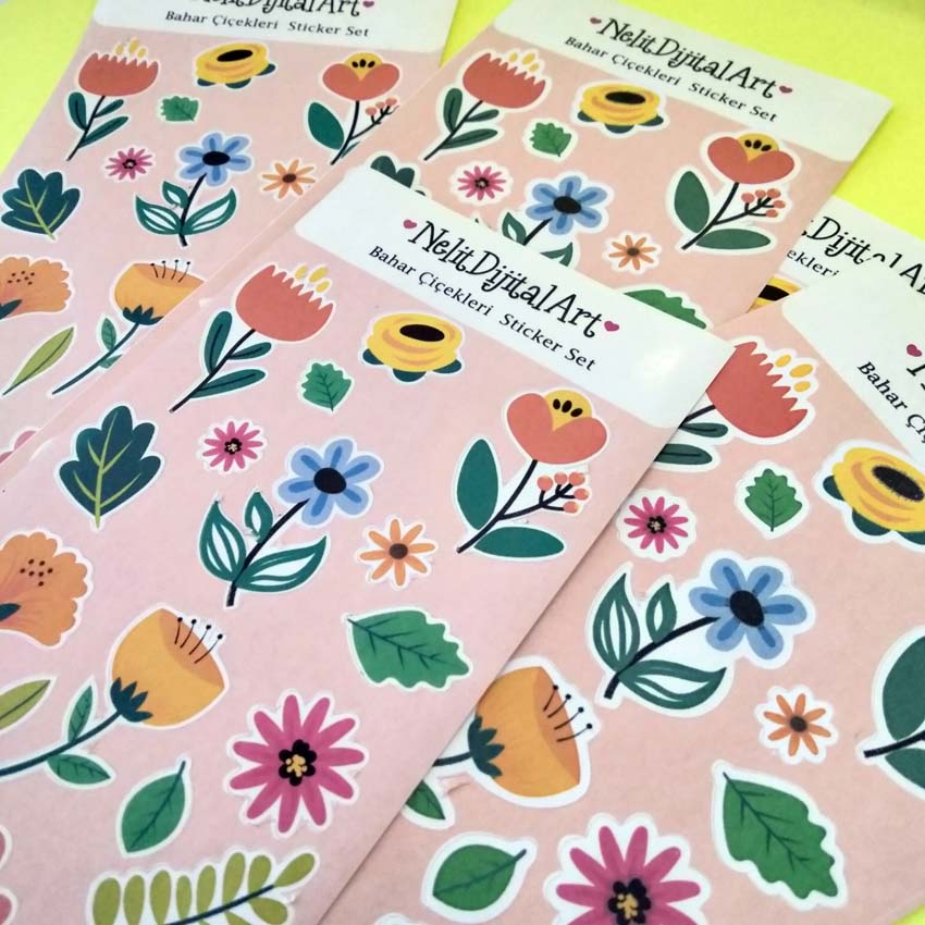 Bahar Çiçekleri Sticker Set