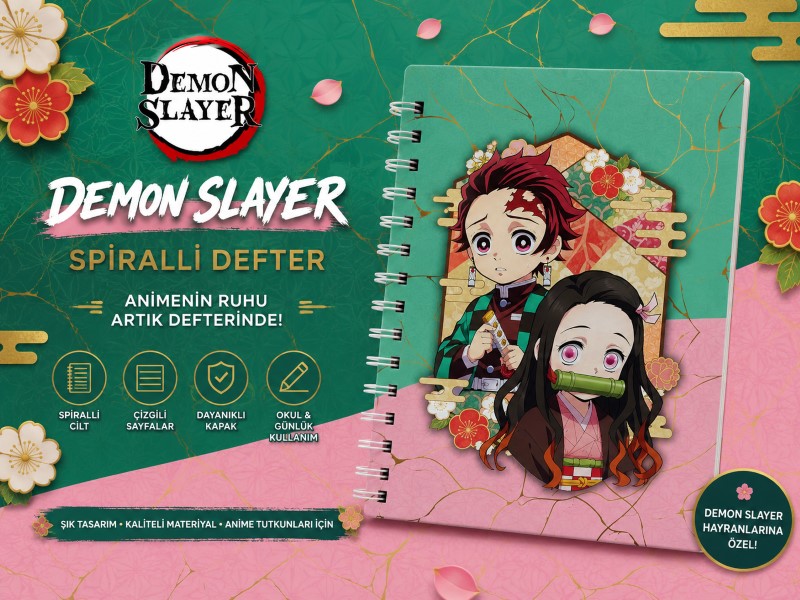 Demon Slayer Spiralli Defter – Tanjiro & Nezuko  Tasarım