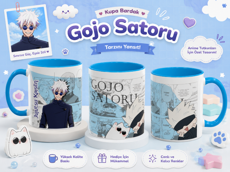 Gojo Satoru Kupa Bardak – Jujutsu Kaisen Anime Tasarımlı Seramik Kupa