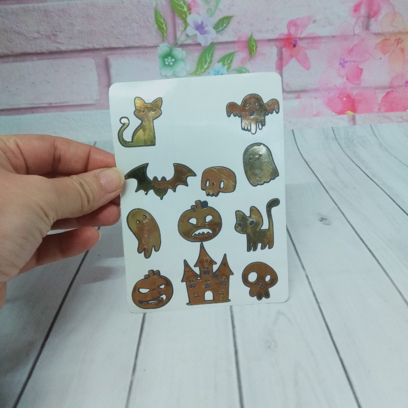 Halloween Temalı Gold  Sticker Sayfası