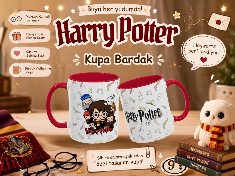 Harry Potter Kupa Bardak – Hogwarts Temalı Özel Tasarım Seramik Kupa