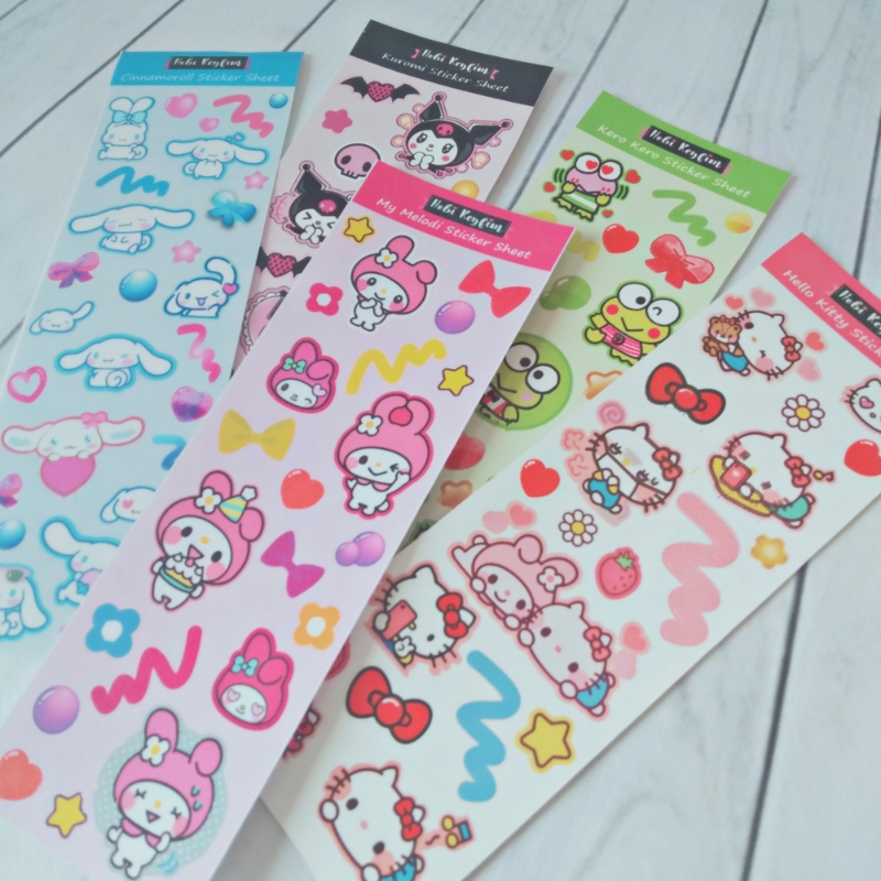 Hello Kitty ve Arkadaşları Sticker Sayfası Set