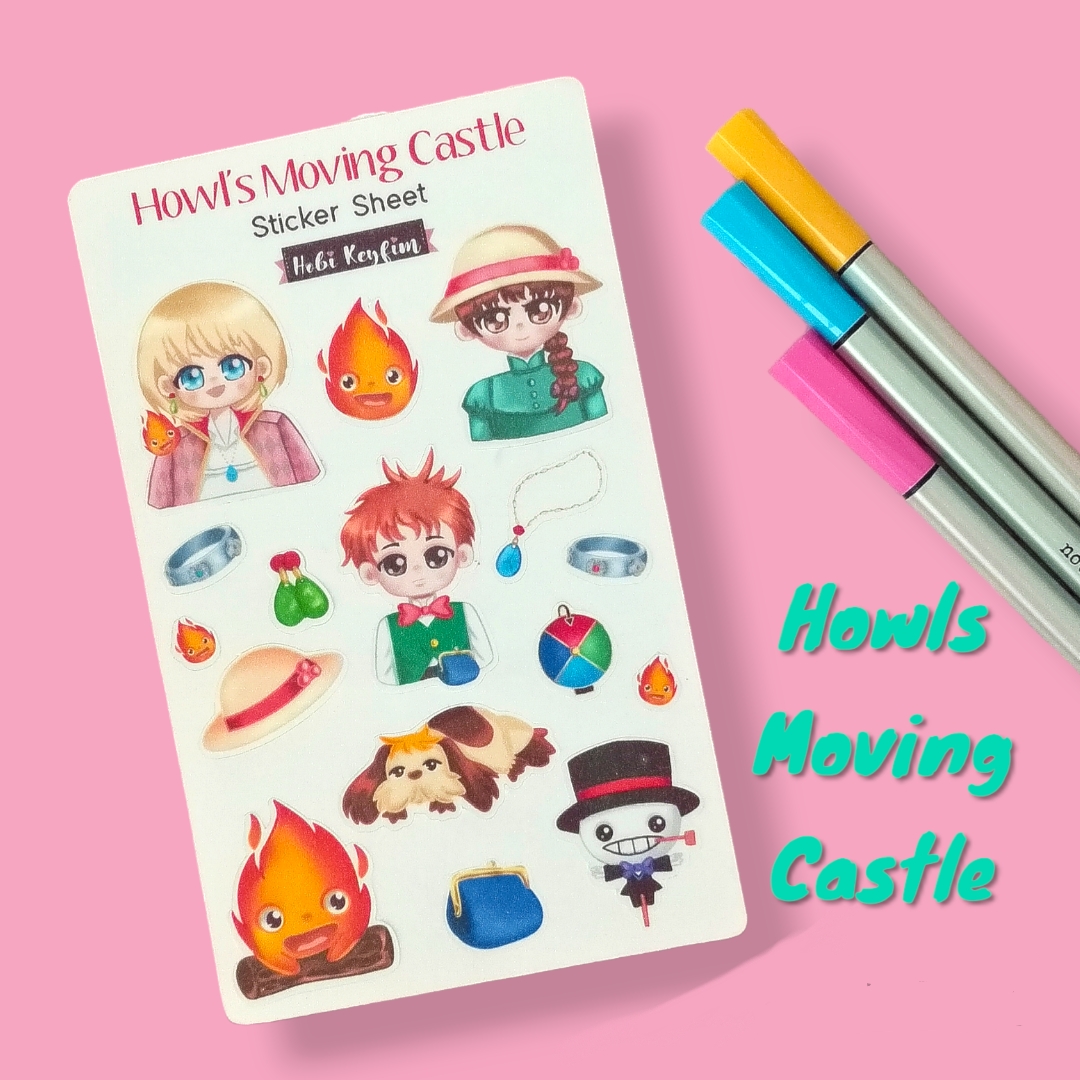 Howls Moving Castle Yürüyen Şato Sticker Sayfası