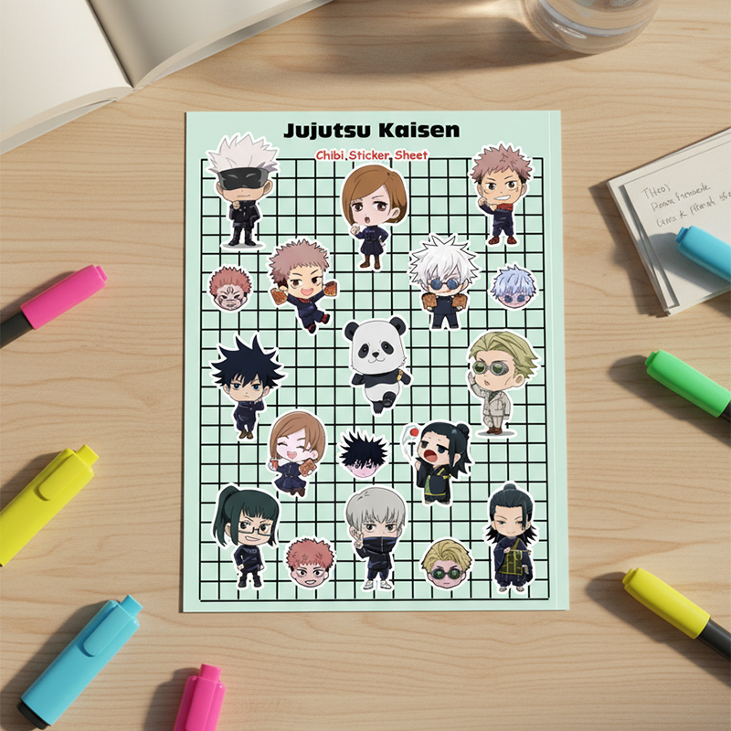 Jujutsu Kaisen Chibi Sticker Sayfası