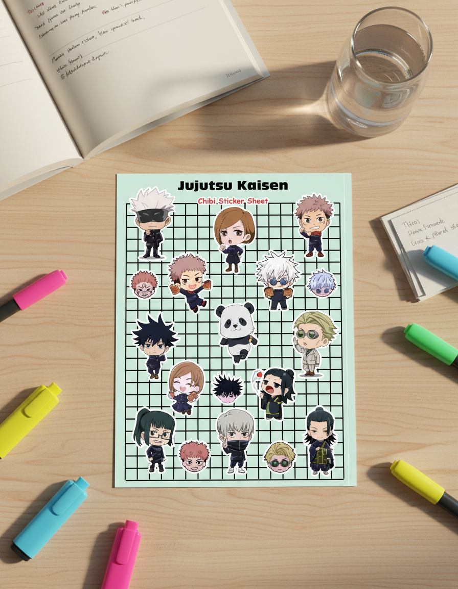Jujutsu Kaisen Chibi Sticker Sayfası