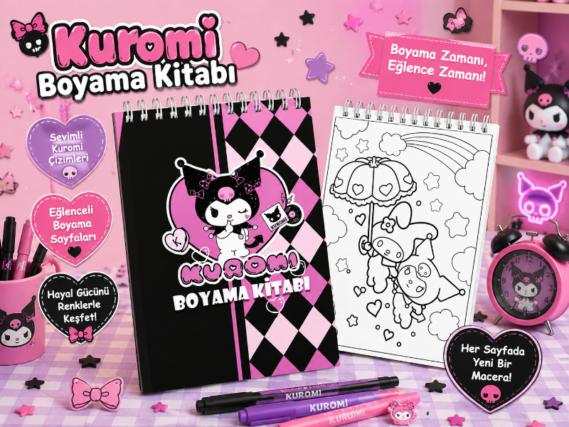 Kuromi Boyama Kitabı – Sevimli ve Eğlenceli Spiral Boyama Kitabı