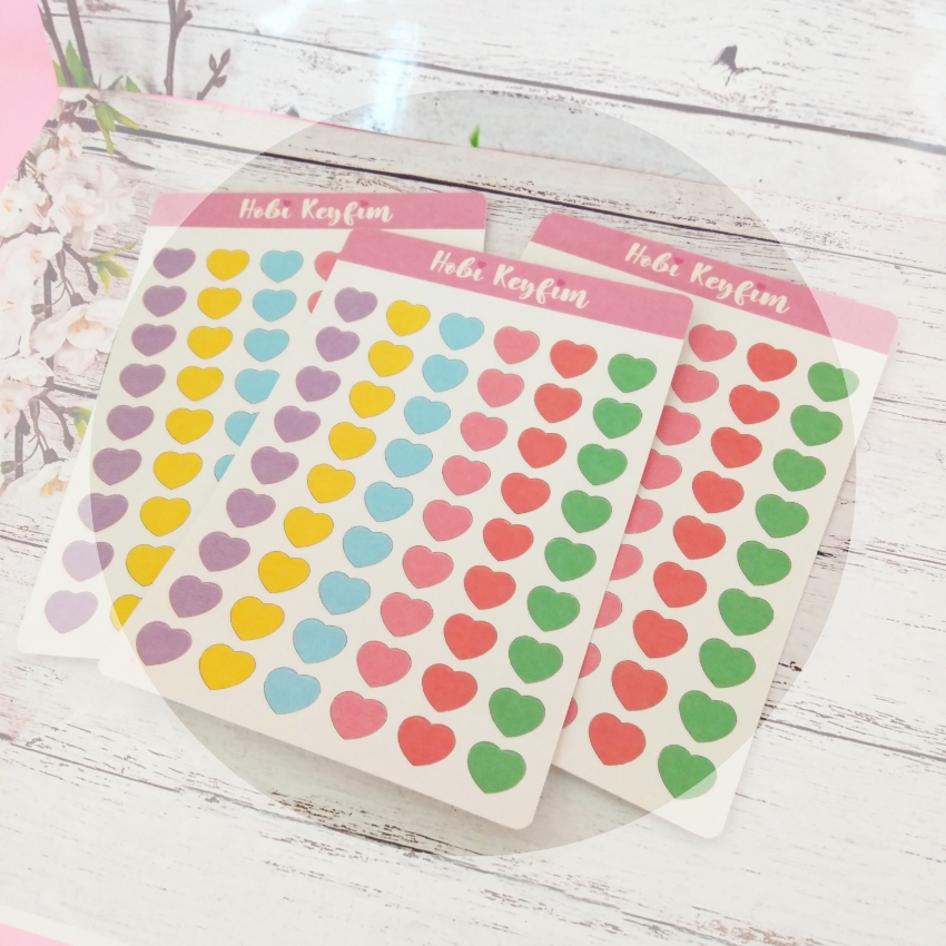 Mini Kalp Sticker Sheets/Bullet Journal Sticker