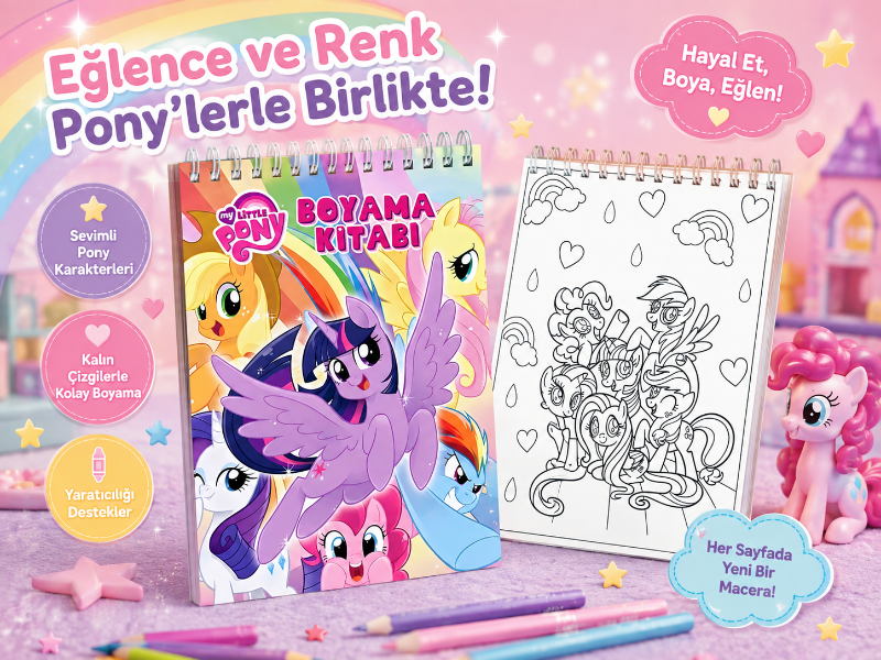My Little Pony Spiral Boyama Kitabı – Eğlenceli ve Renkli Boyama Kitabı