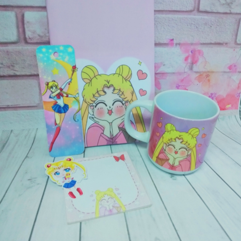 Sailormoon Temalı Kupa Bardak ve Defter Seti