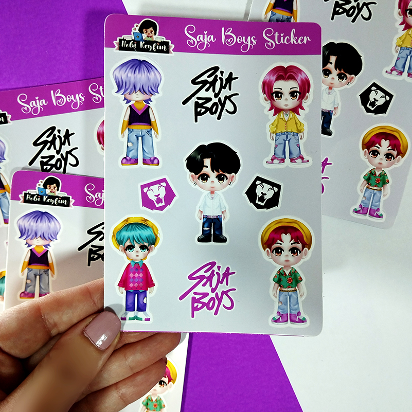 Saja Boys Chibi Sticker K-Pop Demon Hunters Temalı Sevimli Çıkartmalar