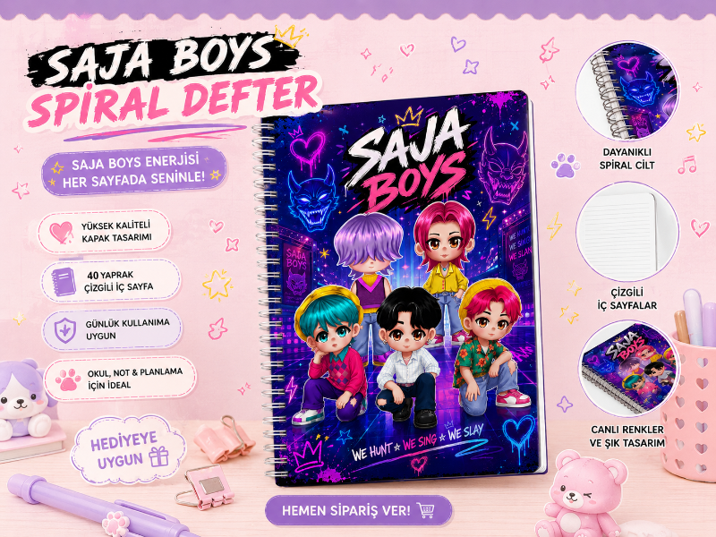 Saja Boys Spiral Defter – K-Pop Kawaii  Defter