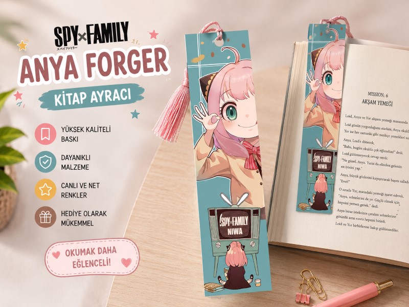 Spy x Family Anya Forger Kitap Ayracı | Anime Temalı Anya Forger Ayraç | Hobi Keyfim