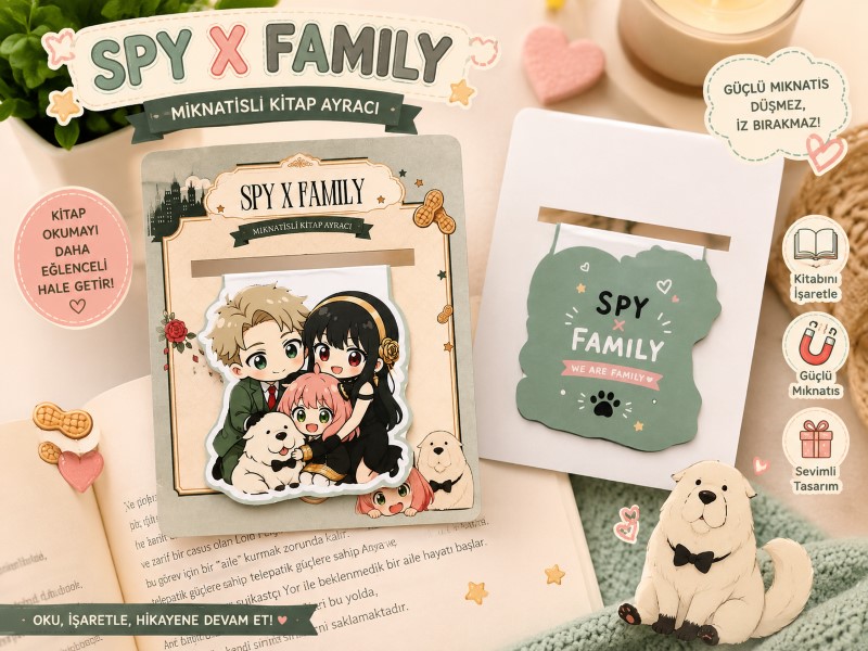 SPY X FAMILY Mıknatıslı Kitap Ayracı - Anya Forger Anime Kitap Ayracı