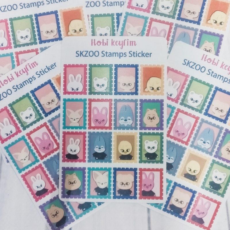 Stray Kids Skzoo  Stamp Sticker Sheet