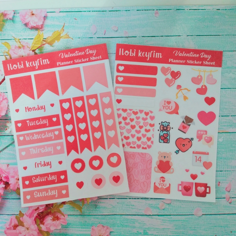Valentine Day Planner Sticker Sheet Set