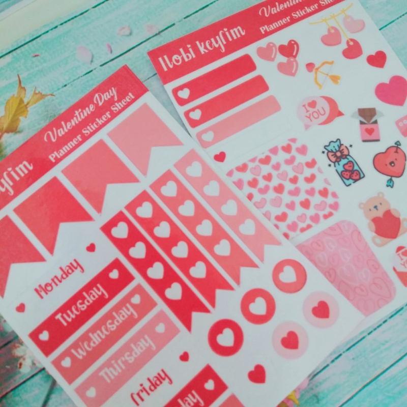 Valentine Day Planner Sticker Sheet Set
