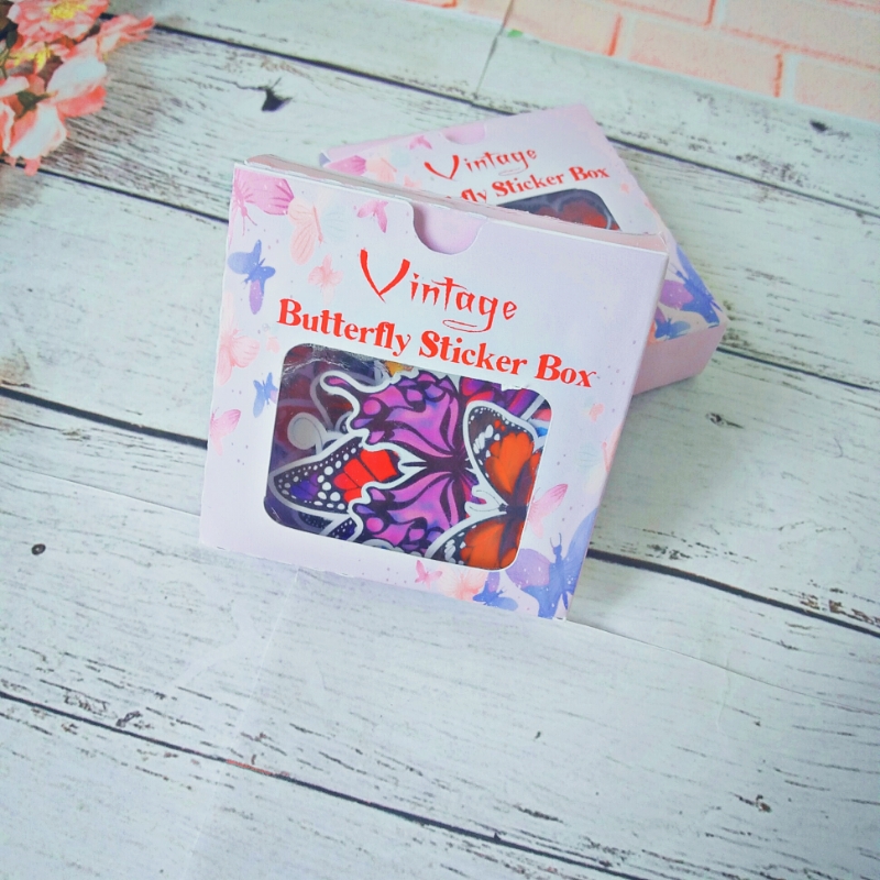 Vintage Butterfly Sticker Box