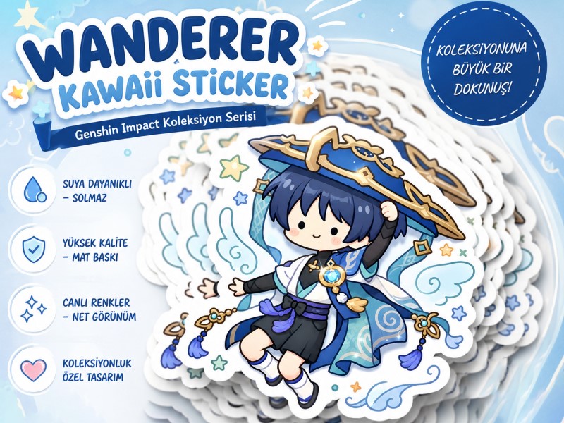 Wanderer Kawaii Sticker  Genshin Impact Anime Sticker