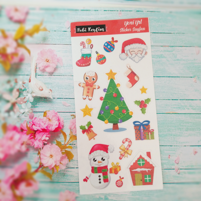 Yeni Yıl-Noel -Yılbaşı Sticker Sheet