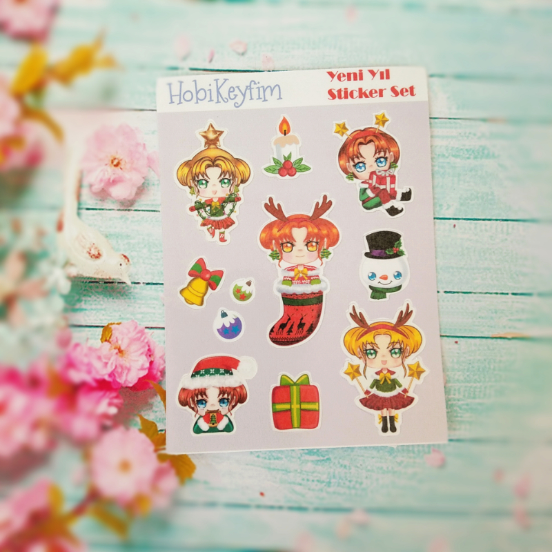 Yeni Yıl-Noel -Yılbaşı Temalı Sticker Sheet